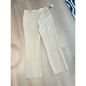 NWT Chaps Beige Dress Pants Womens Greenwich Straight Leg Career Slacks